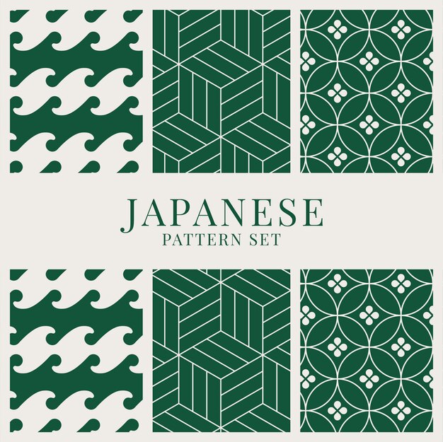 Japanese-inspired pattern vector set