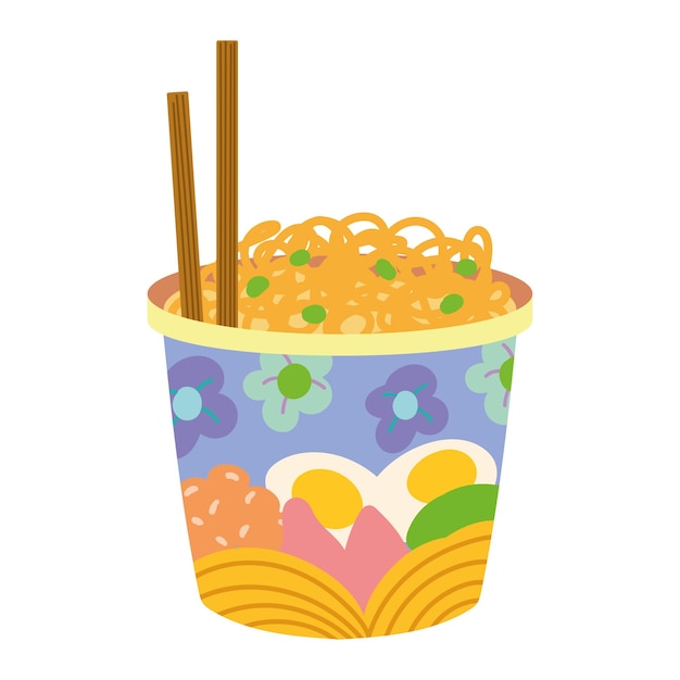 Free vector japanese noodles food icon isolated