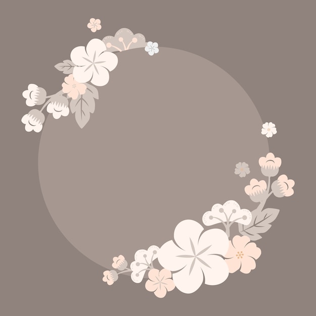 Free vector japanese pastel flowers frame