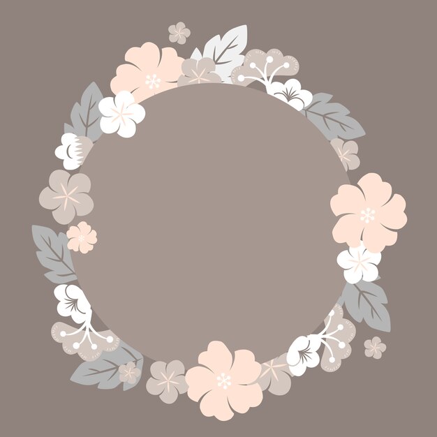 Japanese pastel flowers frame