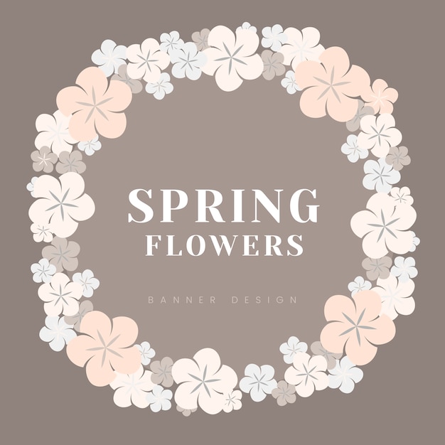 Free vector japanese pastel flowers frame