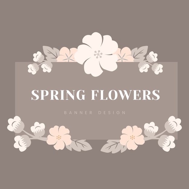 Free vector japanese pastel flowers frame