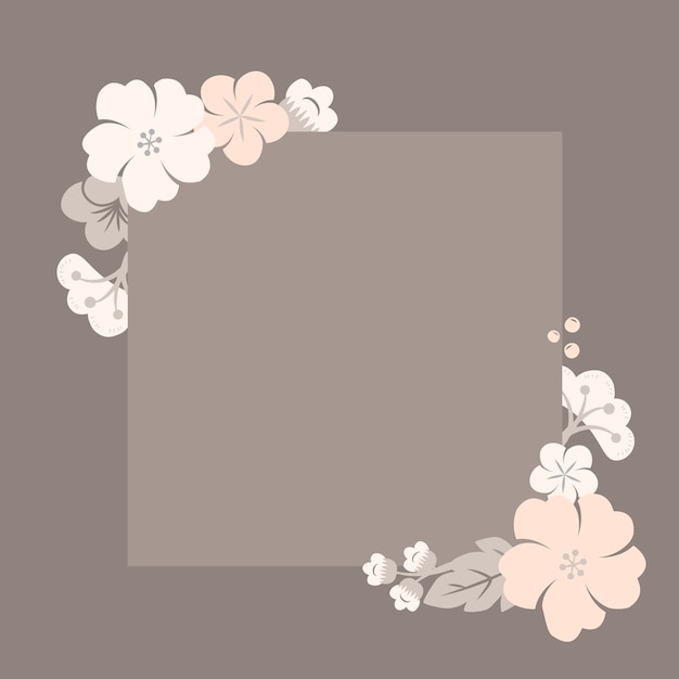 Japanese pastel flowers frame