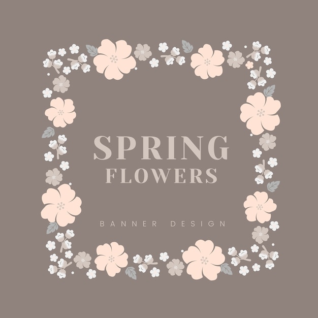 Free vector japanese pastel flowers frame