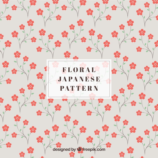 붉은 꽃과 일본 패턴
