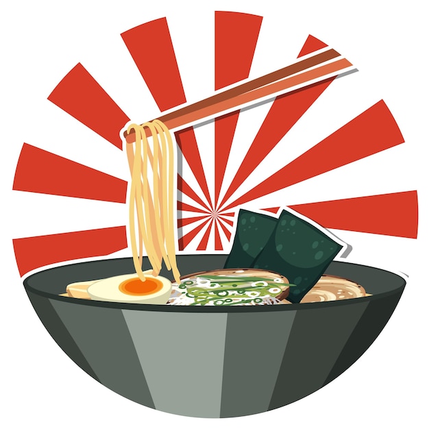 Бесплатное векторное изображение Символ традиции японской нации рамэн