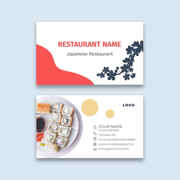 Japanese restaurant horizontal business card