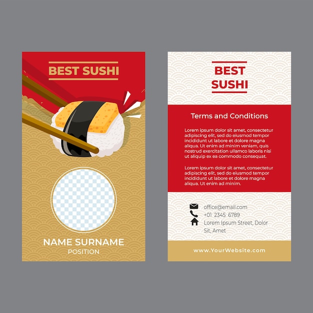 Free vector japanese restaurant id card