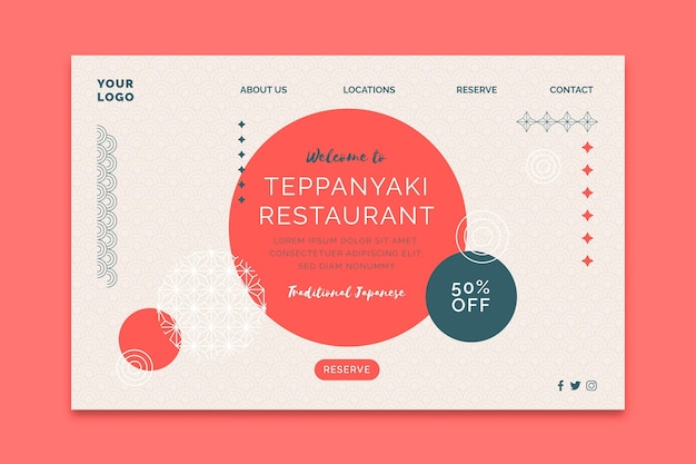 Japanese restaurant landing page