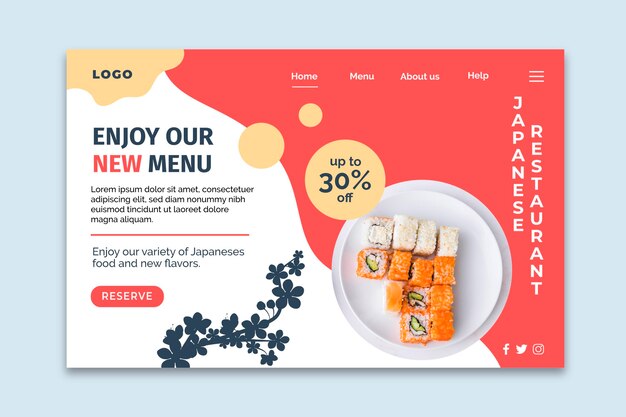 japanese restaurant landing page