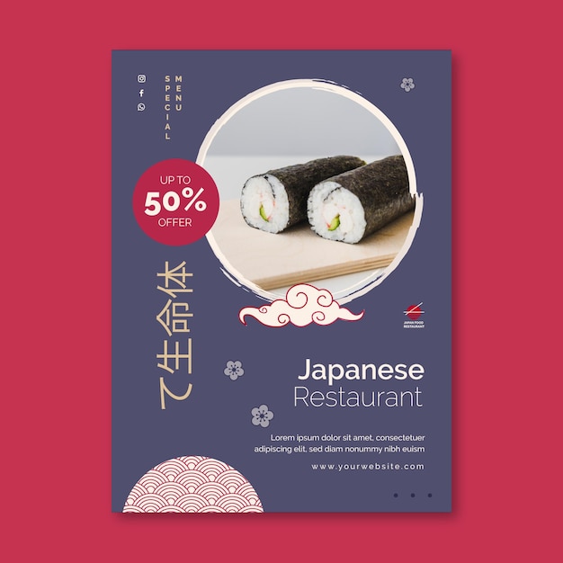 Japanese restaurant poster template