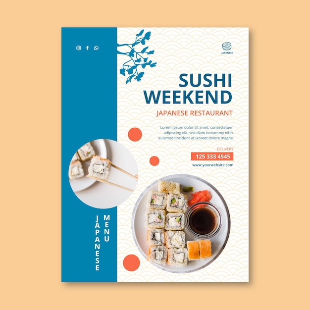 Japanese restaurant poster template