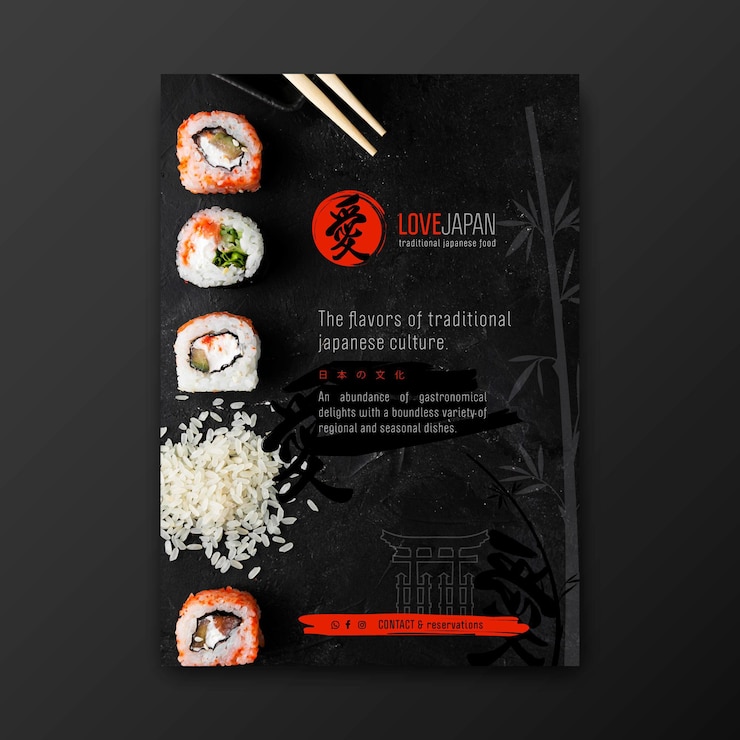 Free Vector japanese restaurant poster
