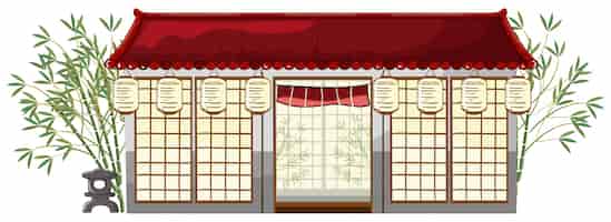 Free vector a japanese restaurant on white background
