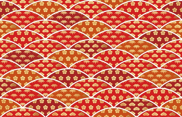 Free vector japanese seamless vector vintage pattern