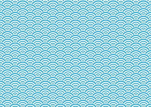 Japanese seamless vector vintage wave pattern