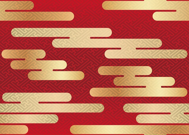 Japanese seamless vintage clouds pattern horizontally and vertically repeatable