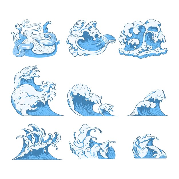 Japanese wave doodles