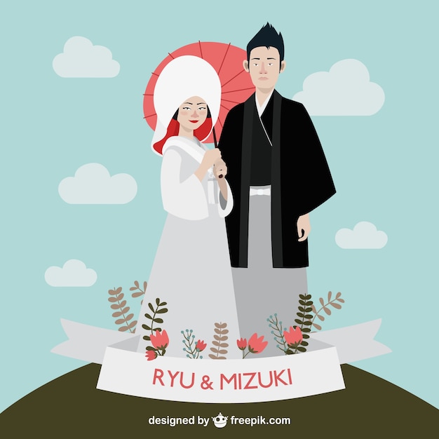 Japanese wedding couple