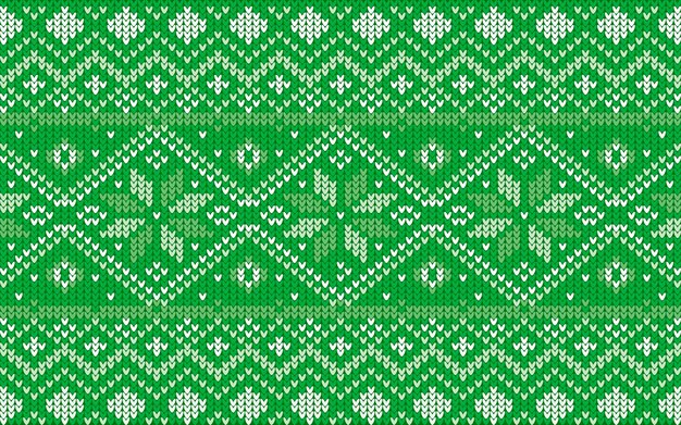 녹색에서 눈송이와 크리스마스 자카드 패턴