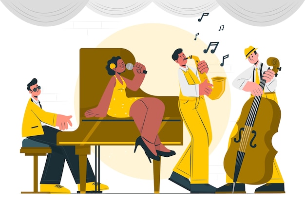 Jazz band concept illustration