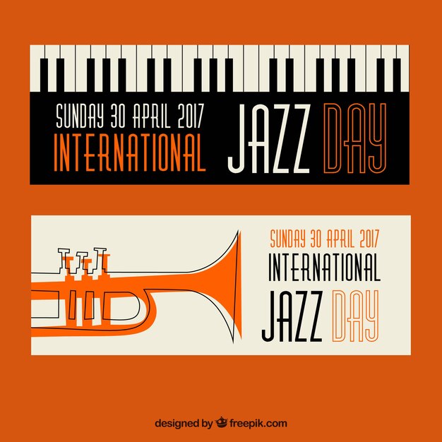  jazz banners in retro style 