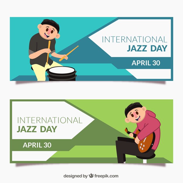 Jazz banners with nice musician