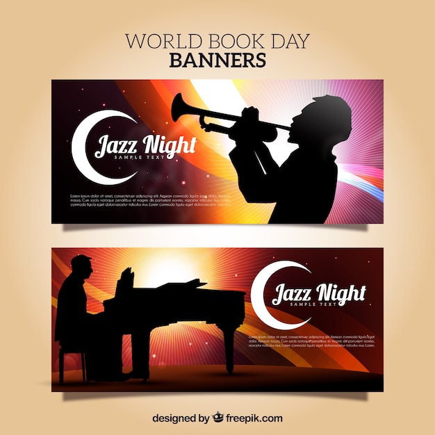 Jazz banners with silhouettes