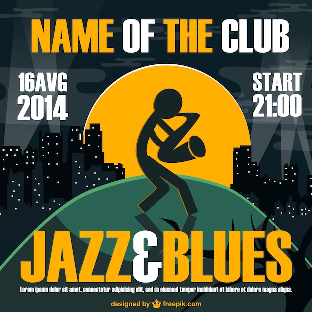Jazz and blues party poster