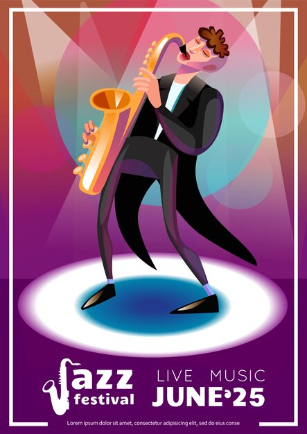 Jazz Festival Cartoon Poster