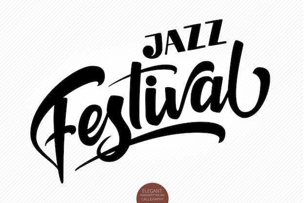 Jazz Festival. Vector musical hand drawn lettering. Elegant modern handwritten calligraphy