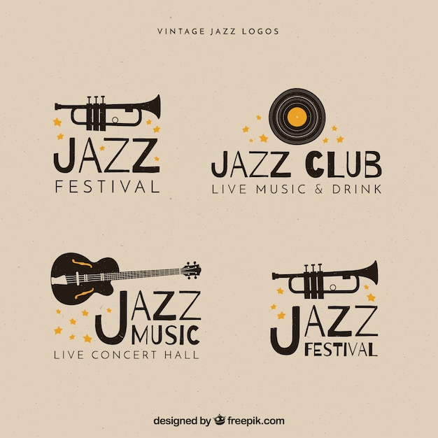 Jazz logo collection with vintage style