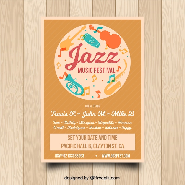 Jazz music poster template