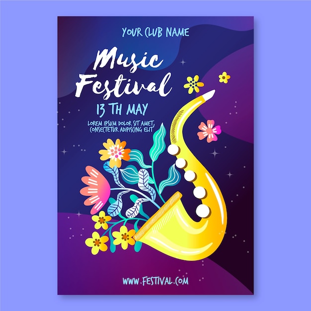 Free vector jazz music poster template