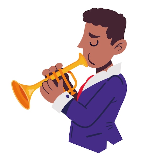 Jazz musician playing trumpet