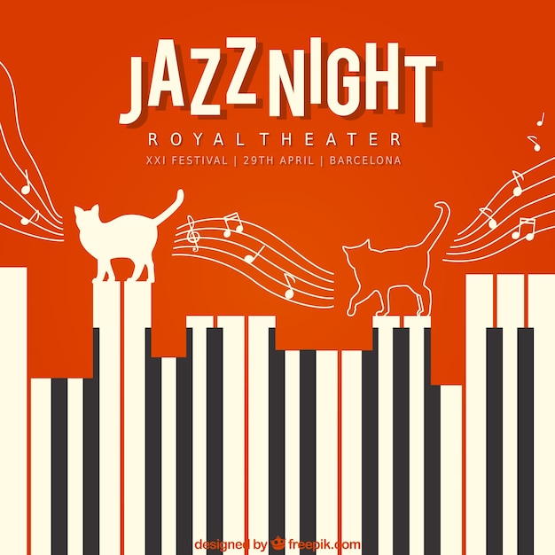 Free vector jazz night poster