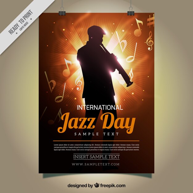 Jazz poster with bright silhouette