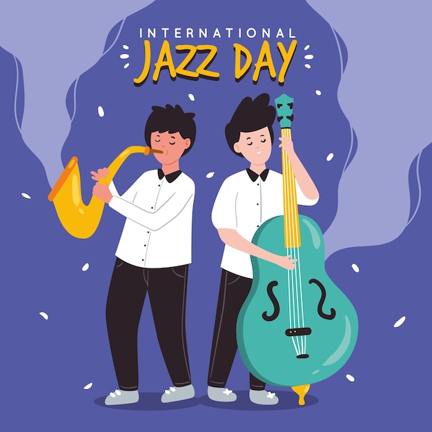 Free vector jazz the soul music and musicians standing