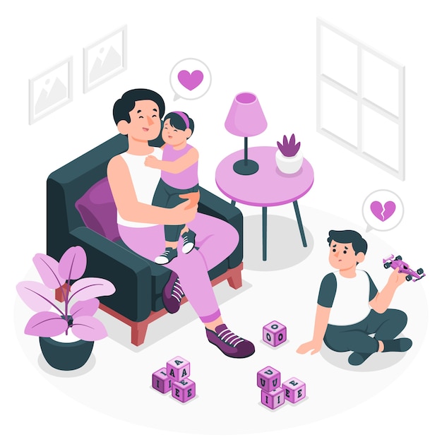 Free vector jealous concept illustration