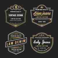 Free vector jeans labels collection