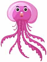Free vector jellyfish in cartoon style