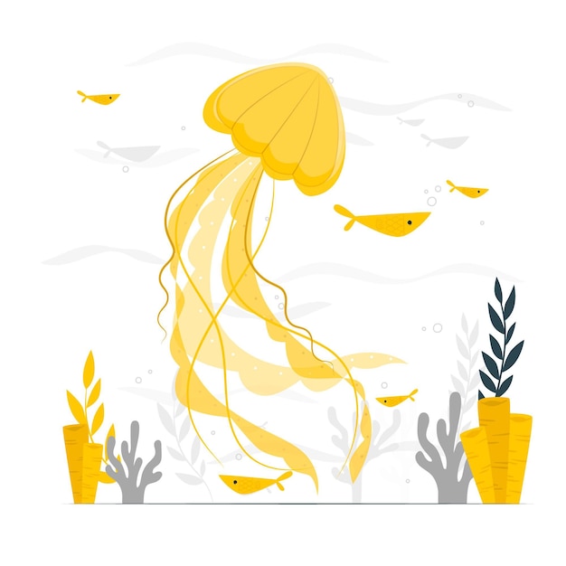 Free vector jellyfish concept illustration