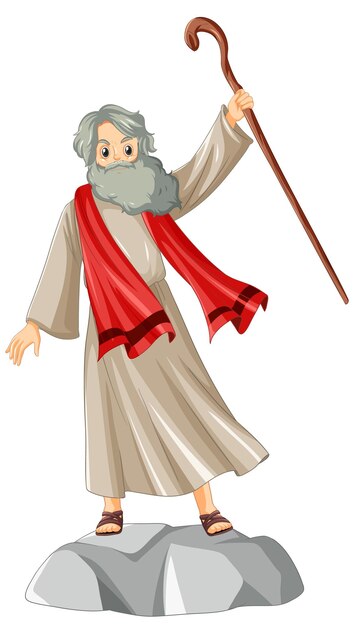 Jesus cartoon character on white background