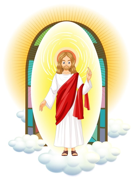 Free vector jesus christ character in cartoon style