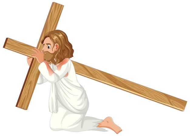 Free vector jesus christ in prayerful meditation