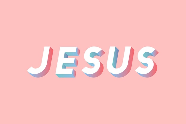 Free vector jesus word vector isometric font typography