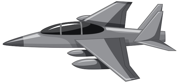 Реактивный истребитель или военный самолет, изолированные на белом фоне