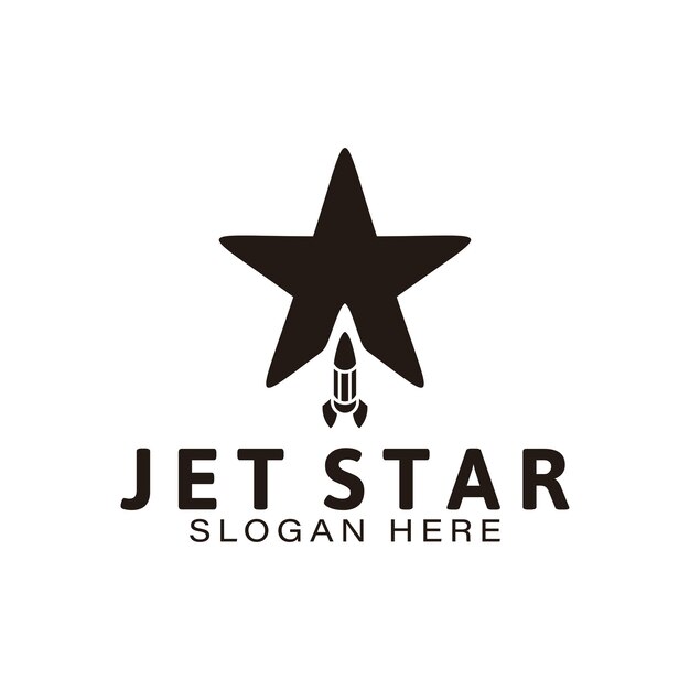Логотип реактивной звезды ракеты Идеи Вдохновение дизайн логотипа Шаблон векторной иллюстрации изолирован на белом фоне