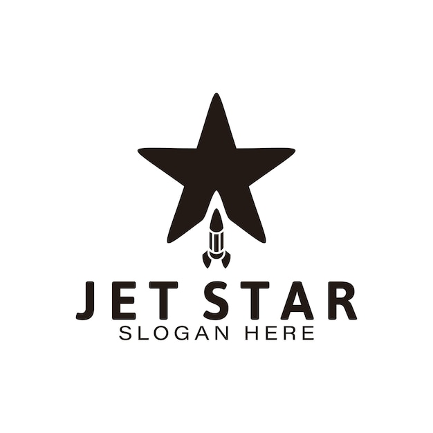ジェットスターロケットのロゴのアイデアインスピレーションロゴデザインテンプレートベクトルイラスト白い背景で隔離