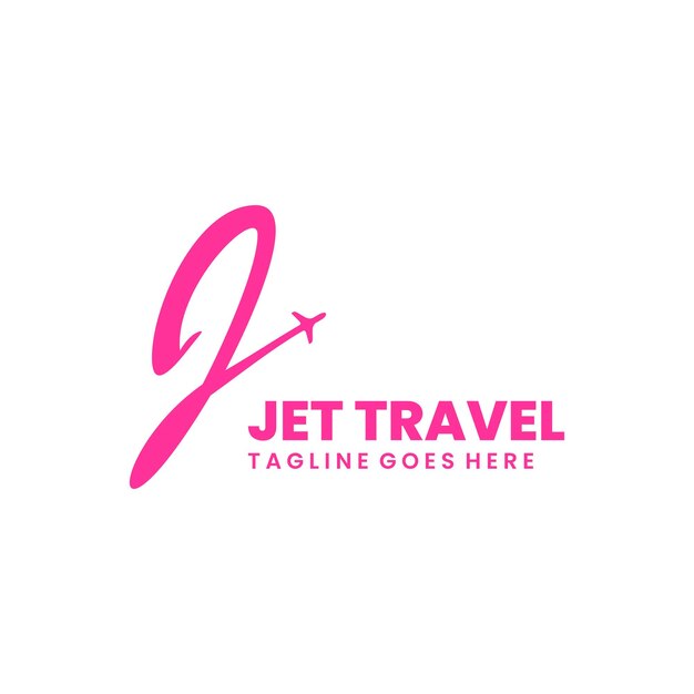 jet travel flat logo design